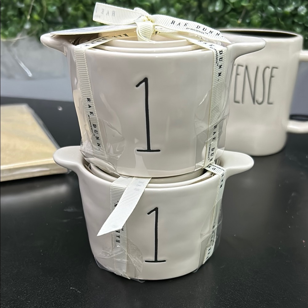 Rae Dunn Cream Measuring Cups with Black Numbers